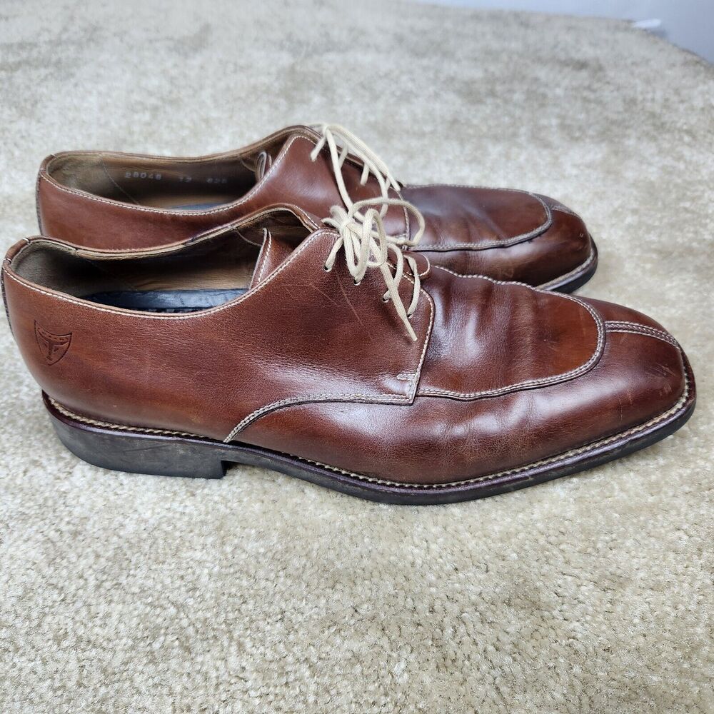 Michael Toschi Calaveras Shoes Mens 12 Brown Leather Split Toe Lace Up Eng Gent